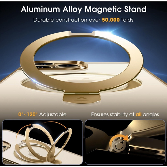 iPhone 14 Pro Max Clear Case Gold Stand for MagSafe - Picture 5 of 10